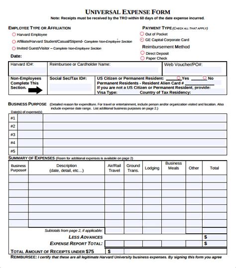 Image result for Expense Reimbursement Form Template