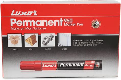 Luxor Permanent Marker in Classic Black, Pack of 10, Ideal for ...
