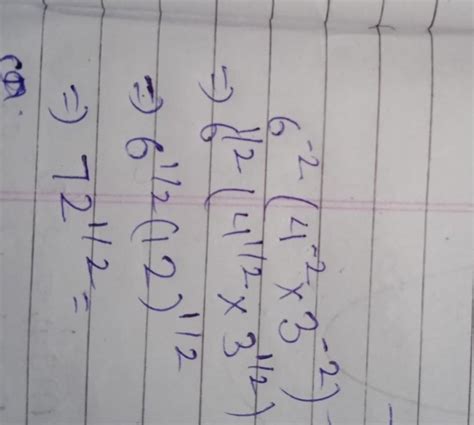 Evaluate 6^-2 (4^-2 x 3^-2) | maths questions - Brainly.in