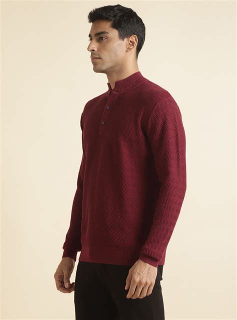 Buy Garnet Pullover | Casual Burgundy Structure Pullover for Men Online ...
