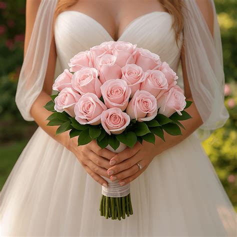 Pink Roses Wedding Bouquet Dusty Pink Bridal Flowers Claire De