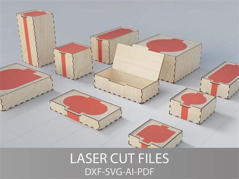 Buy Laser Cut Box With Flip up Lid and Labels, Storage Box, 10 ...