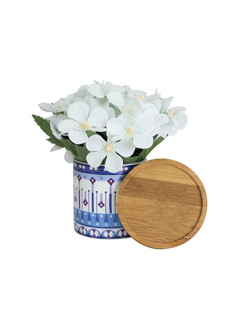 Buy | White Hydrangea Decorative Artificial Flowers and Plant | Tied ...
