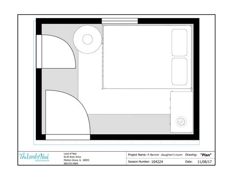 Small Bedroom Floor Plan with Bed, Sink, and Closet