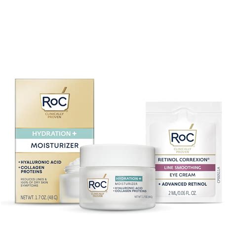 Amazon.com: RoC Hydration+ Hyaluronic Acid Moisturizer Face Cream Fragrance Free Sensitive Face ...