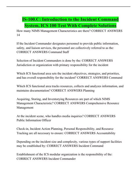 Image result for ICS 100 Post-Test