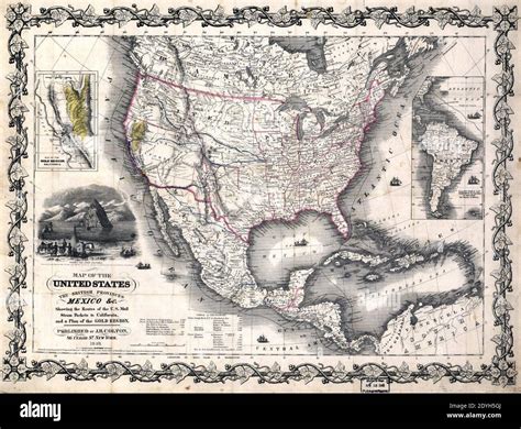 Old map of the united states hi-res stock photography and images - Alamy
