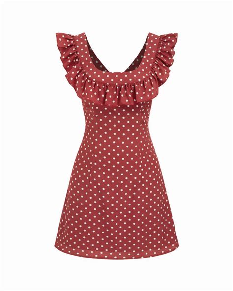 Polka Dot U-neckline Ruffled A-line Mini Dress- Littlebox India