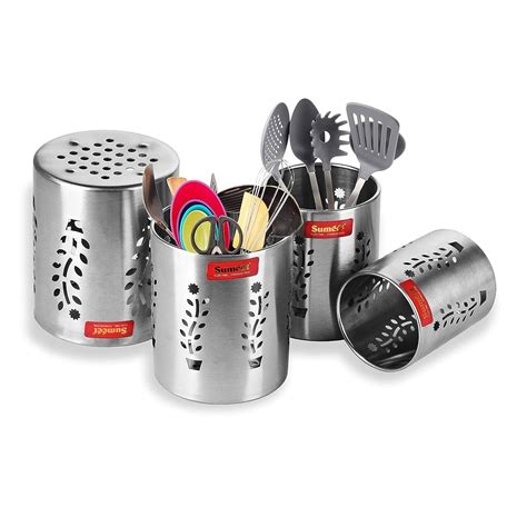 Buy Sumeet Stainless Steel Multi Purpose Spoon Holder, Cutlery Holder ...