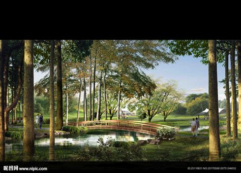 小桥流水景观效果图设计图__建筑设计_环境设计_设计图库_昵图网nipic.com