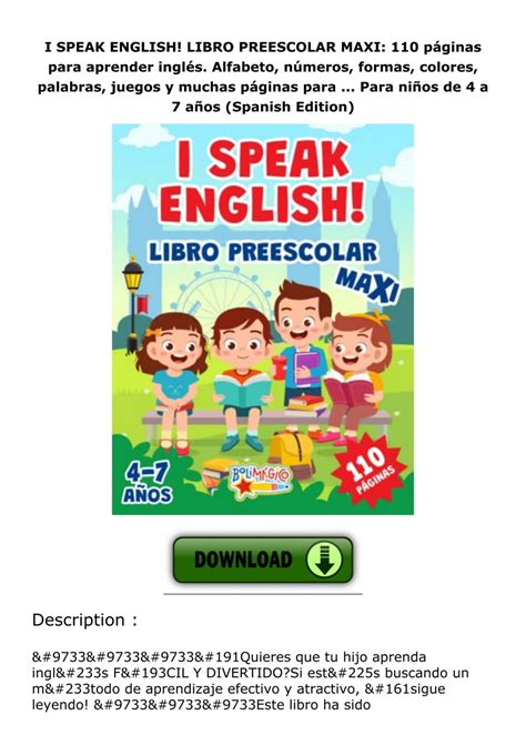 download pdf I SPEAK ENGLISH! LIBRO PREESCOLAR MAXI: 110 páginas para ...