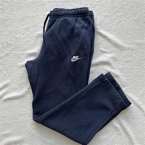 Nike Navy blue Sweatpants fleece / joggers track... - Depop