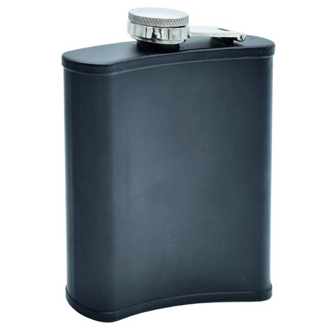 Personalized Black Stainless Steel Hip Flask | Corporate & Personal ...