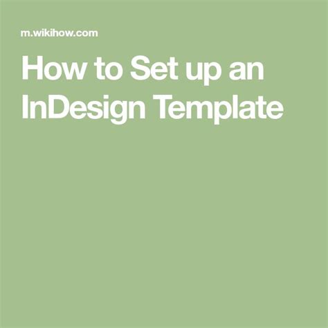 Image result for Setting Template for InDesign