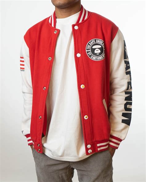 Aape By A Bathing Ape Flag & Logo Varsity Jacket (XL) – The Mainstreet ...
