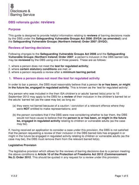 Fillable Online DBS referrals guide: reviews Fax Email Print - pdfFiller