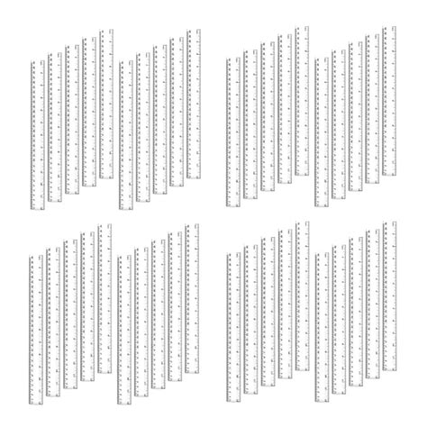 LIVTE 48 Pcs Clear Plastic Ruler 12 Inch Straight Transparent Ruler ...