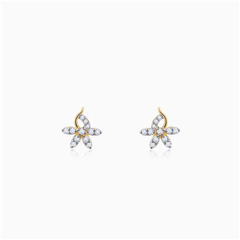 Purchase Gold Elegant Flora Diamond Earrings Online | GIVA Jewellery ...