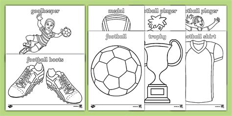 Football Picture and Word Colouring Sheets | Twinkl