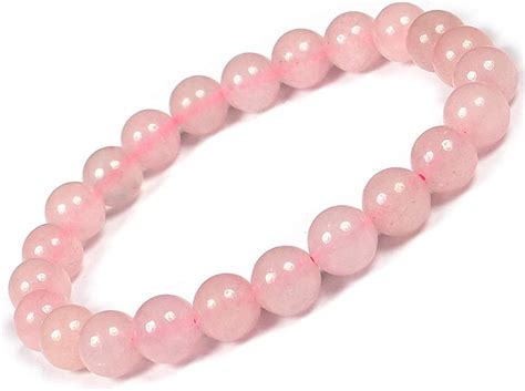 DHYANARSH Rose Quartz Stone Bracelet - 8mm Beads India | Ubuy