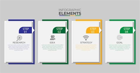 Infographic template with 4 options | Premium Vector