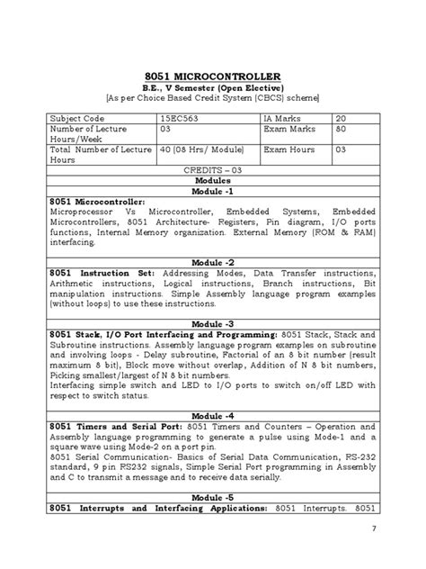 Microcontroller 8051 Syllabus in Embedded System 的图像结果