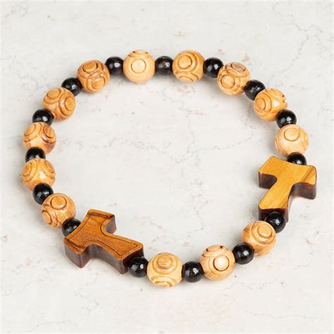 Tau Olive Wood Bead Rosary Bracelet – Rosary.com