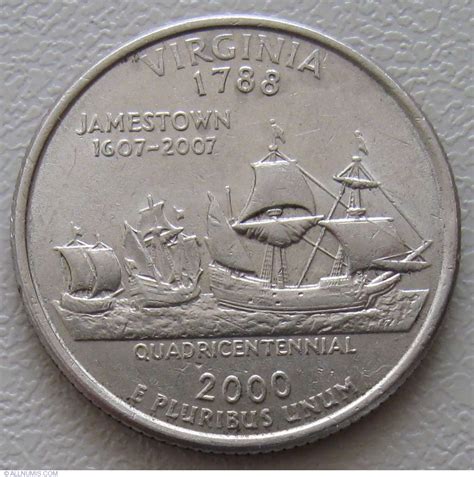 State Quarter 2000 P - Virginia, Quarter, 50 State Series (1999-2008 ...