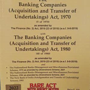 The Banking Companies (Acquisition and Transfer of Undertakings) Act,1 ...