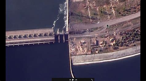 赫尔松卡霍夫卡大坝被进一步损坏！卫星图片揭示损坏程度到底如何-科技视频-搜狐视频