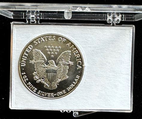 1990 SILVER AMERICAN EAGLE BRILLIANT UNCIRCULATED, 1 oz .999 FINE ...