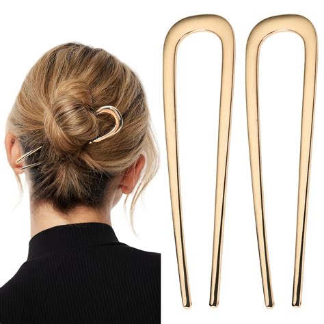 Amazon.com : 2 Pcs Metal French Hair Pins, French Twist Hair Pin for ...