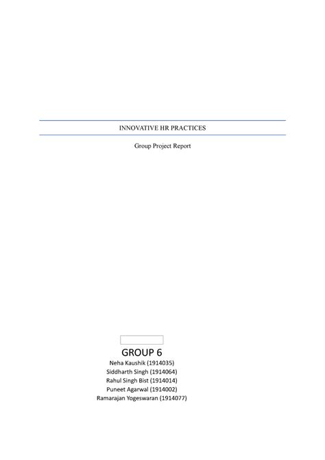 Group Project Report Group 6 EPGP MPPO Final - INNOVATIVE HR PRACTICES ...