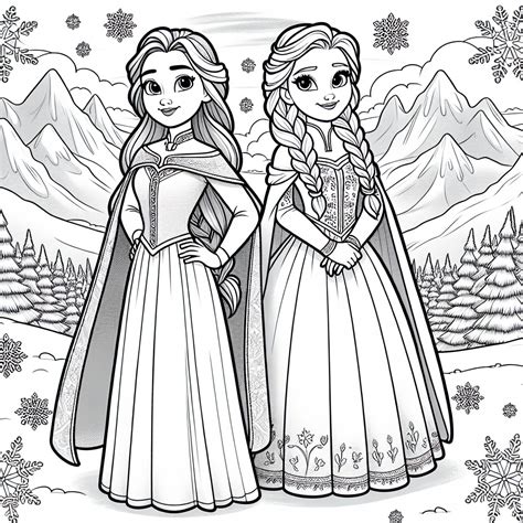 Elsa And Anna Coloring Pages