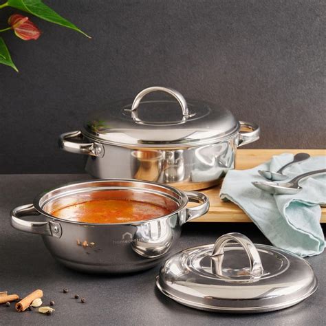 Buy Shale Cairoo Stainless Steel Casserole - Set of 2 from Home Centre ...
