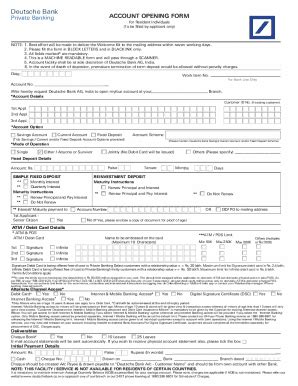 India Deutsche Bank Account Opening Form 2022-2026 - Fill and Sign ...