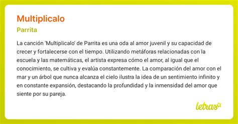 Significado de la canción MULTIPLICALO (Parrita) - LETRAS.COM