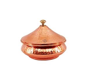 Buy Indian Art Villa Hammered Steel Copper Mughlai Style Handi Bowl ...