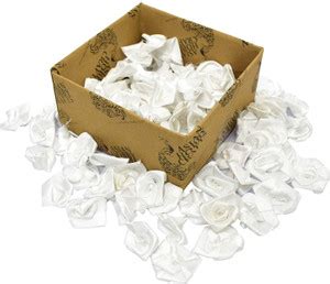 ASIAN HOBBY CRAFTS Satin & Tissue Ribbon Rose Flower: (25 MM): Pack of ...