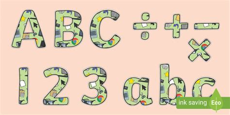 👉 Lime Computing Display Lettering, Numbers and Symbols - Twinkl