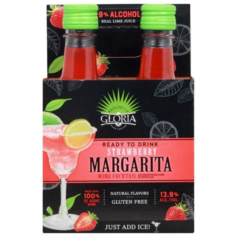 Rancho La Gloria Strawberry Margarita Wine Cocktail 4-187 ml Bottles ...
