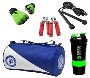 Rocket Sales Combo Of Chelsea Gym Bag, Gloves (Green), Spider Shaker ...
