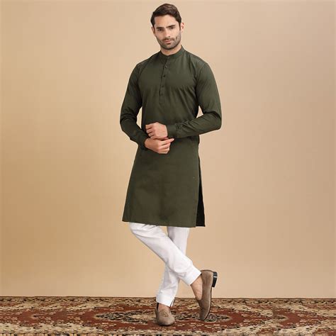 Earthy Olive Green Kurta for Men – Suvidha Fashion
