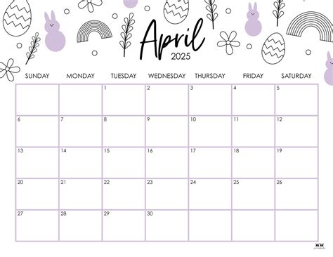 Blank April Calendar