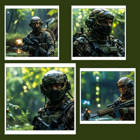 A military-themed commercial illustration (5 Illustrations)