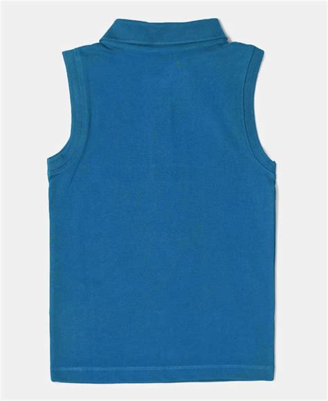 Buy Girl's Super Combed Cotton Elastane Polo Neck Graphic Printed Tank ...