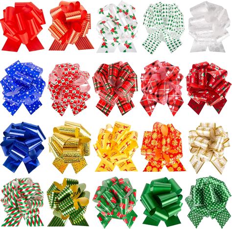 Amazon.com: VGOODALL 20PCS Christmas Pull Bows, Christmas Gift Bows 5 ...
