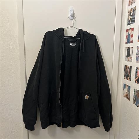 xxl oversized carhartt zip up hoodie used, but in... - Depop