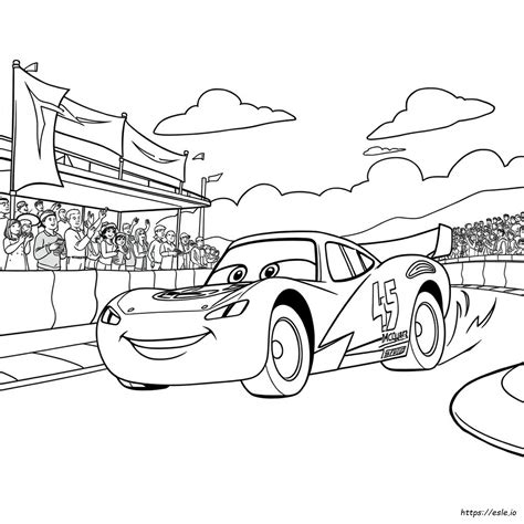 Christmas Lightning Mcqueen Coloring Page