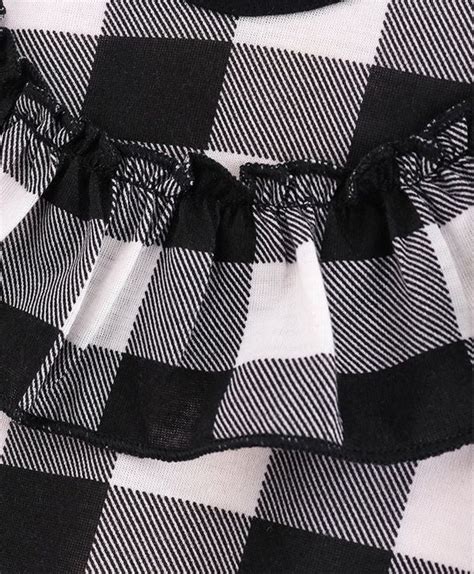 Checkered Neck Frill Full Sleeves Dress – CrayonFlakes
